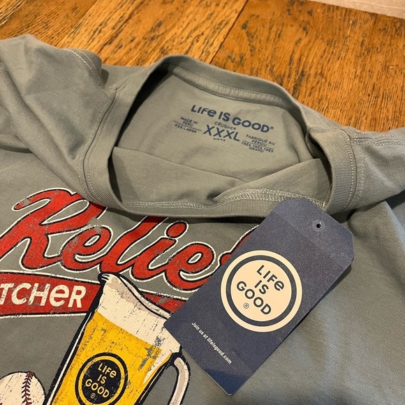 🩵 LIFE IS GOOD Relief Pitcher T-Shirt - (XXXL) - NWT - Picture 3 of 8